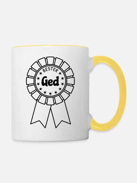 Bester Ged - Tasse zweifarbig - Weiß/Gelb