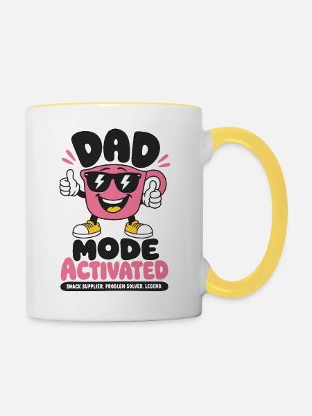 Best Dad Ever Kaffee Spruch - Tasse zweifarbig - Weiß/Gelb