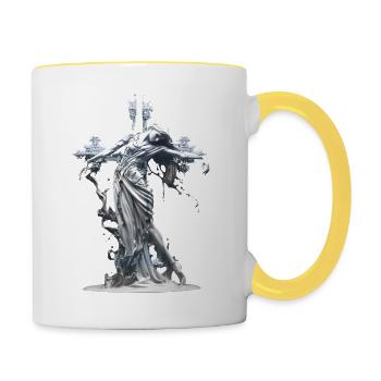 Eisige Göttin des Flusses - Tasse zweifarbig - Weiß/Gelb - Rechts