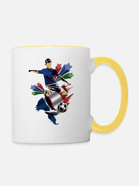 Frankreich - Frankreich - Flaggen - Tasse zweifarbig - Weiß/Gelb