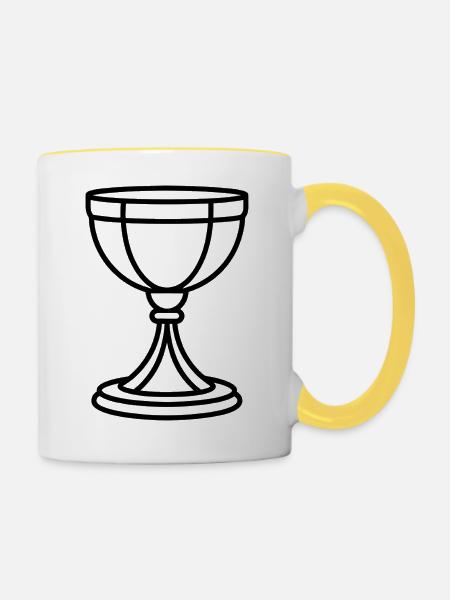 Kelch - Tasse zweifarbig - Weiß/Gelb