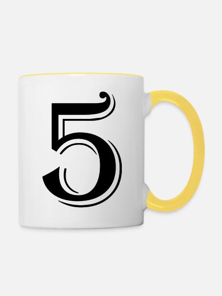 5 - Tasse zweifarbig - Weiß/Gelb