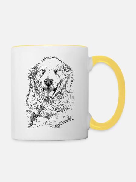 DER GLÜCKLICHE HUND - Tasse zweifarbig - Weiß/Gelb
