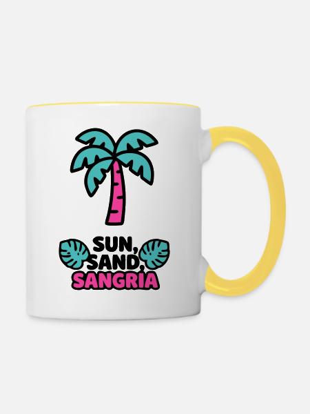 Sun Sand Sangria Logo - Tasse zweifarbig - Weiß/Gelb