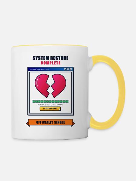 Systemwiederherstellung - Tasse zweifarbig - Weiß/Gelb