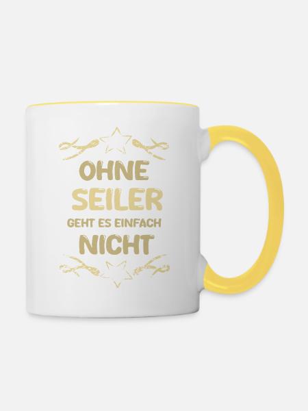 Spruch Seiler - Tasse zweifarbig - Weiß/Gelb