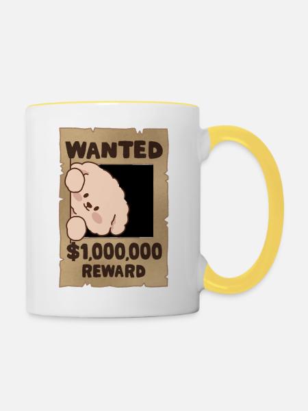 Hund gesucht - Tasse zweifarbig - Weiß/Gelb