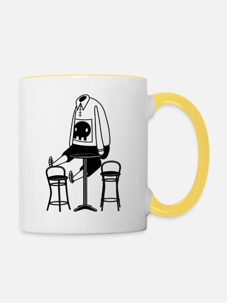 Wandmalereien - Tasse zweifarbig - Weiß/Gelb