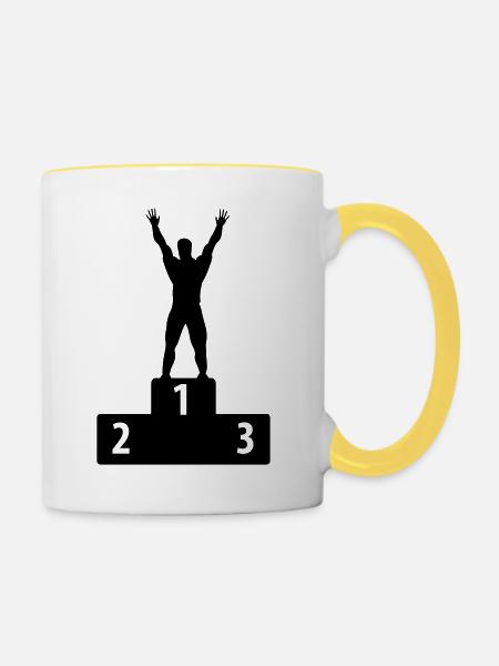 Number One - Tasse zweifarbig - Weiß/Gelb