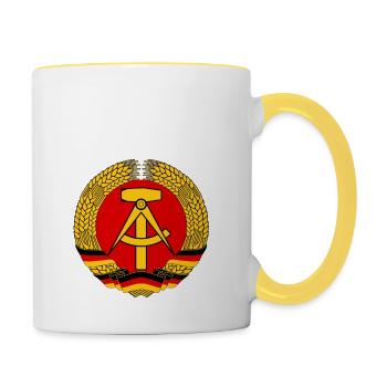 DDR Wappen mit weisser Schrift - Contrasting Mug - white/yellow - Right