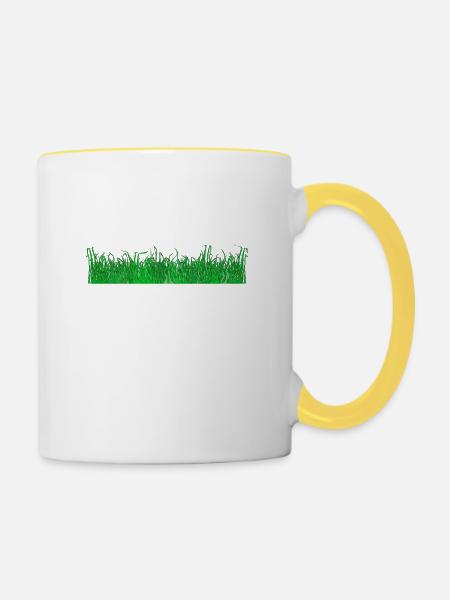 Gras - Tasse zweifarbig - Weiß/Gelb