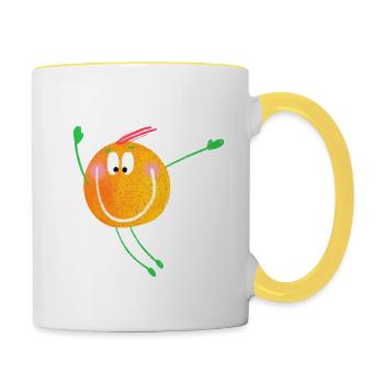 Knubbel Nr.2 - Tasse zweifarbig - Weiß/Gelb - Rechts