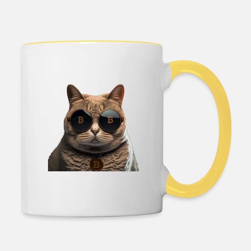 Krypto Cat - Tasse zweifarbig - Weiß/Gelb
