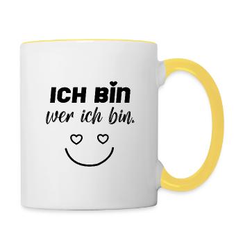 Ich bin wer ich bin! - Tasse zweifarbig - Weiß/Gelb - Rechts