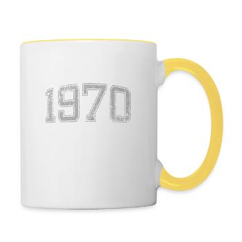 1970 annees - Mug contrasté - blanc/jaune - Droite