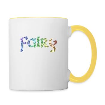 Fairy romantische Schrift - Tasse zweifarbig - Weiß/Gelb - Rechts