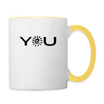 you are my sunshine - Contrasting Mug - white/yellow - Right