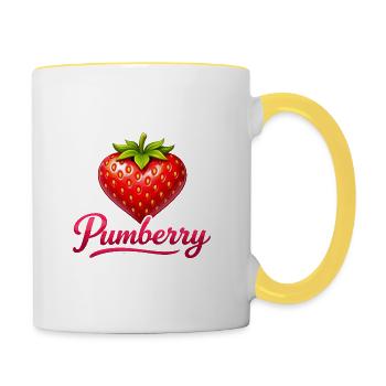 Pumberry Herz-Design - Tasse zweifarbig - Weiß/Gelb - Rechts