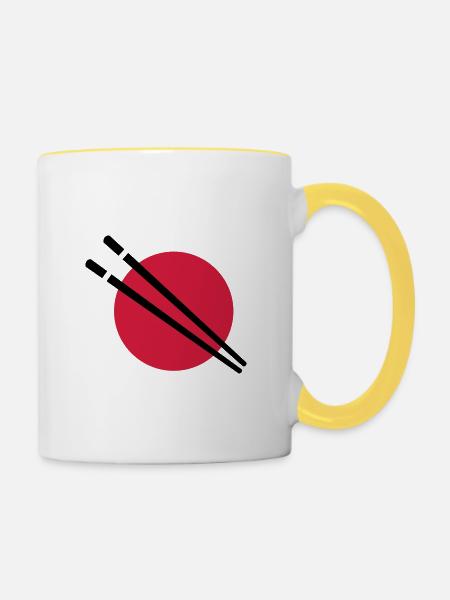 Japan - Tasse zweifarbig - Weiß/Gelb
