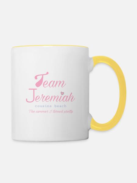 Team Jeremiah Fisher - Mug contrasté - blanc/jaune