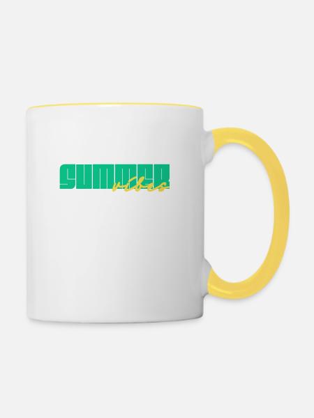 summer vibes - Tasse zweifarbig - Weiß/Gelb