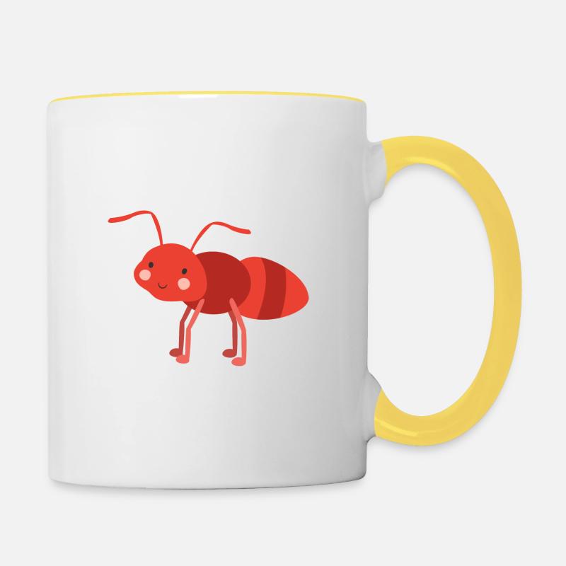 Fourmi - Mug contrasté - blanc/jaune