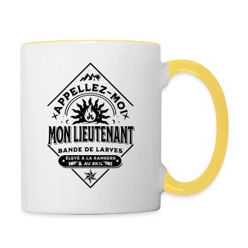 Appellez-moi Mon Lieutenant - Mug contrasté - blanc/jaune - Droite