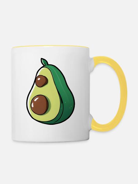 avocado - Tasse zweifarbig - Weiß/Gelb