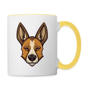 Conception de chien mignon pour les propriétaires de chiens - Mug contrasté - blanc/jaune - Droite