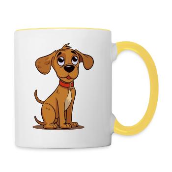 Conception de chien mignon pour les propriétaires de chiens - Mug contrasté - blanc/jaune - Droite