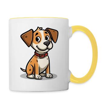 Conception de chien mignon pour les propriétaires de chiens - Mug contrasté - blanc/jaune - Droite