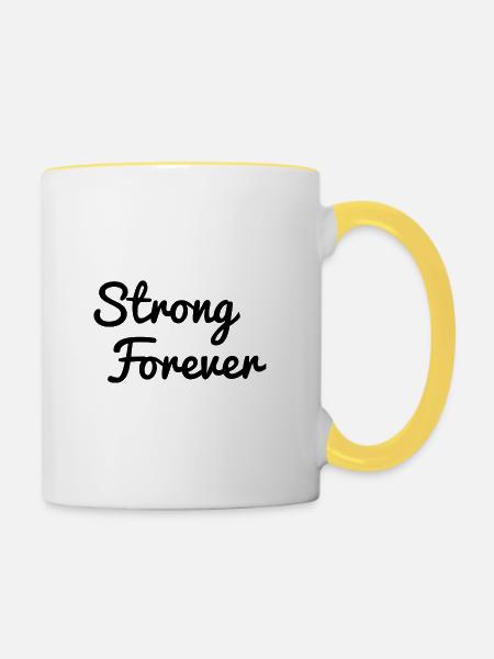 Strong Forever - Tasse zweifarbig - Weiß/Gelb