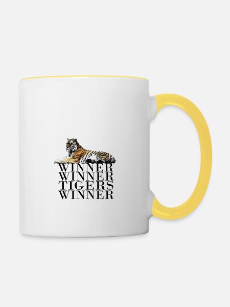 Winner Winner Tigers Winner - Tasse zweifarbig - Weiß/Gelb