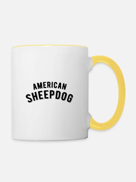 American Sheepdog - Tasse zweifarbig - Weiß/Gelb