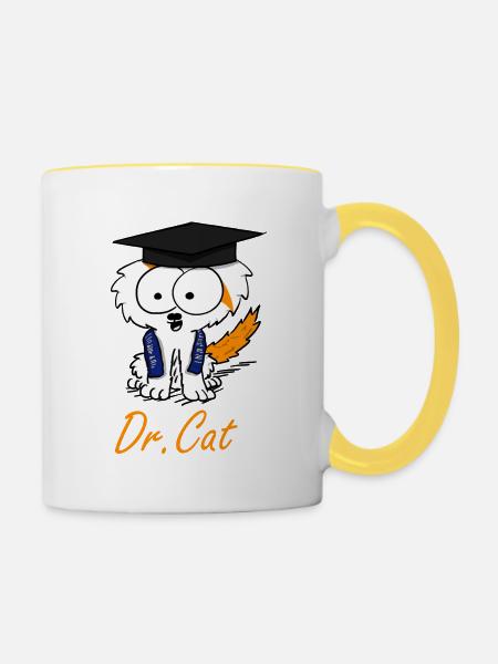 DrCat - Tasse zweifarbig - Weiß/Gelb