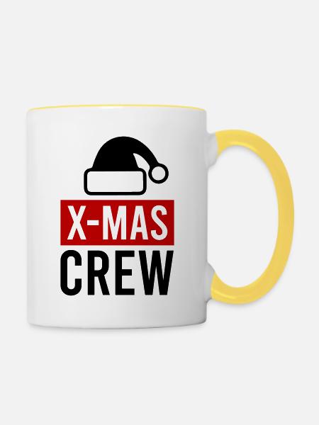 christmas crew - Tasse zweifarbig - Weiß/Gelb