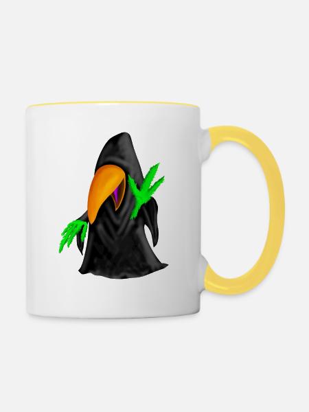 Dark Sittich - Tasse zweifarbig - Weiß/Gelb