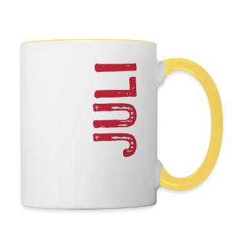 Limited Edition Juli 1983 - Geburtstag - Geschenk - Tasse zweifarbig - Weiß/Gelb - Rechts