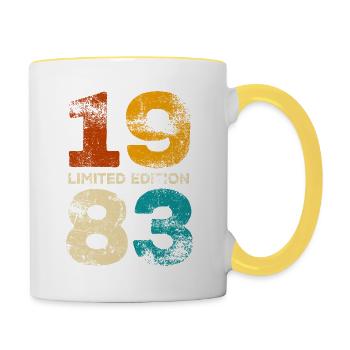 Limited Edition 1983 Geburtstag Geschenk - Tasse zweifarbig - Weiß/Gelb - Rechts