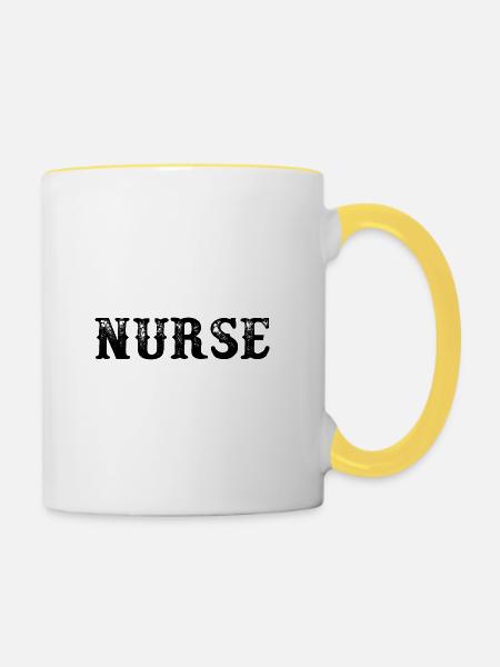 Nurse - Tasse zweifarbig - Weiß/Gelb