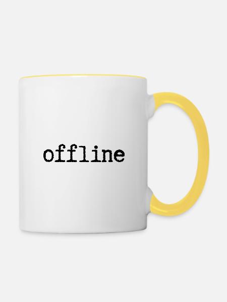 offline - Tasse zweifarbig - Weiß/Gelb