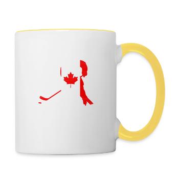 Canada Flag Hockey Silhouette - Contrasting Mug - white/yellow - Right