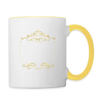 Schwester der Braut - Tasse zweifarbig - Weiß/Gelb - Rechts