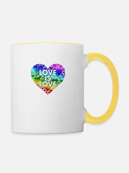 Love Is Love Sf - Tasse zweifarbig - Weiß/Gelb