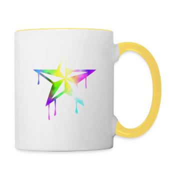 nautic_star_watercolor - Mug contrasté - blanc/jaune - Droite