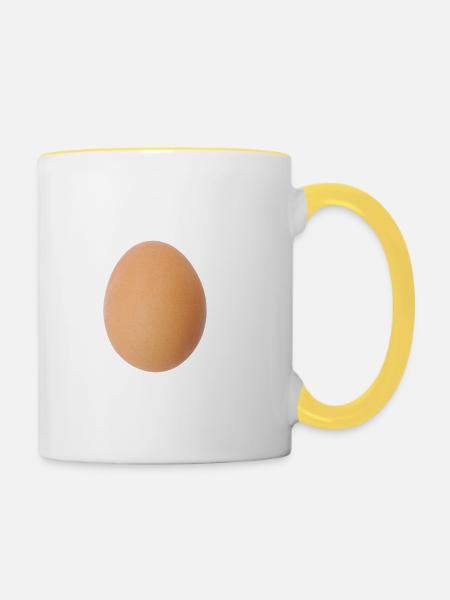 ei - Tasse zweifarbig - Weiß/Gelb