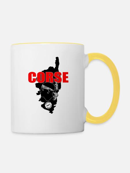 Korsisch - Tasse zweifarbig - Weiß/Gelb