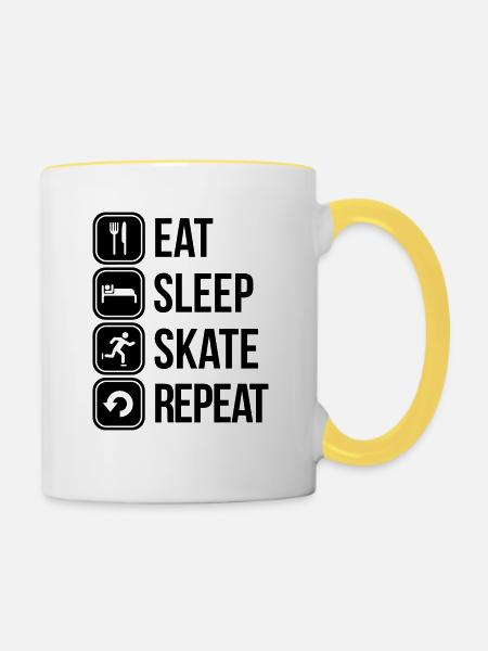 skate - Tasse zweifarbig - Weiß/Gelb