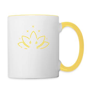 Yoga méditer - Mug contrasté - blanc/jaune - Droite