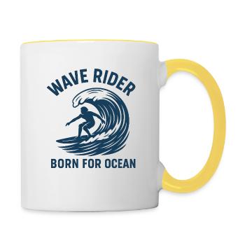 Wave Rider - Tasse zweifarbig - Weiß/Gelb - Rechts